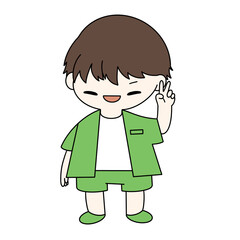 Boy color illustration on easter.