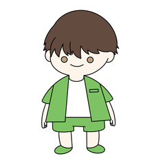 Boy color illustration on easter.