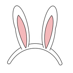 Bunny ears celebrating Easter color illustration.