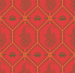 Seamless Pattern : Paisley Style. Hand-drawn Seamless Pattern Design, Paisley Style.