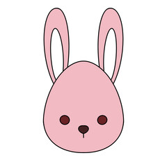 Easter bunny head color illustration.
