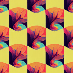 Tropical abstract floral design (seamless pattern)