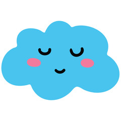 Hand drawn blue cloud
