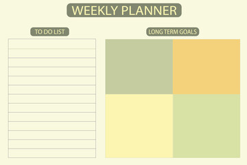 Weekly goal tracker for adults