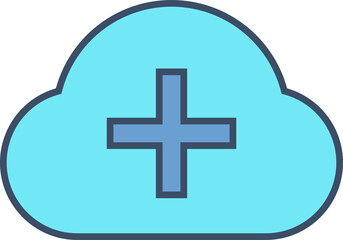 Obraz premium cloud and add icon