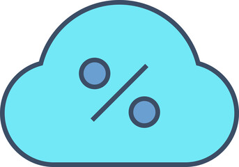 cloud and percent icon