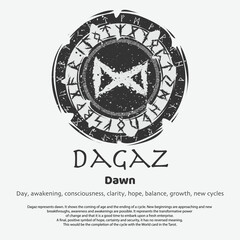 Viking Dagaz rune dark circle shield