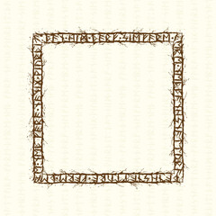 Tree branch runes square frame