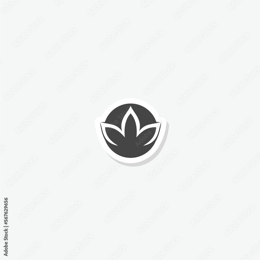 Poster Lotus circle icon sticker isolated on gray background