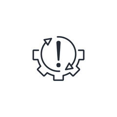 Working on a bug. System analysis. Fix, repair. Vector linear icon isolated on white background