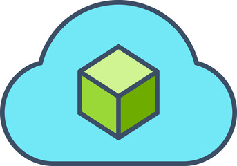 Fototapeta premium cloud and cube icon