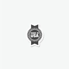 Made in USA badge sticker isolated on gray background
