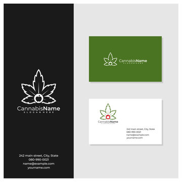 Apple Cannabis logo with business card template. Creative Cannabis logo design concepts