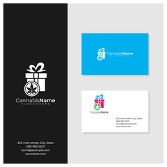 Gift Cannabis logo with business card template. Creative Cannabis logo design concepts