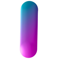 Letter i 3d Gradient Fluid Transparent Background