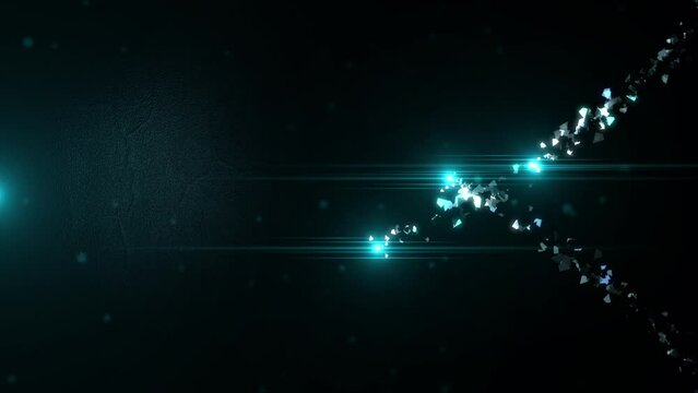 Abstract graphical background for fallen star. Particle animation in after effects.