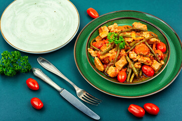 Ragout with meat and vegetables.