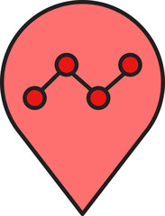 map pin and graph icon