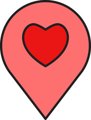 map pin and heart icon