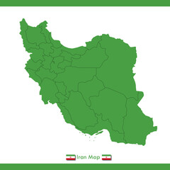 light green iran map vector divides each city and territory separately