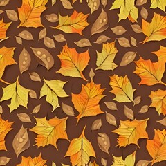 Fototapeta na wymiar autumn leaves seamless pattern