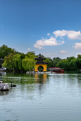 Obraz premium Aerial photograph of Chinese garden landscape in Yangzhou
