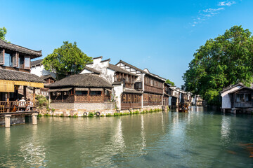 Obraz premium Ancient residential landscape in Wuzhen, China, Asia