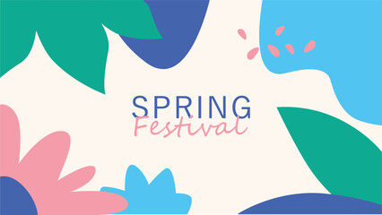 Fototapeta na wymiar spring festival banner template pastel color