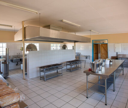 large industrial kitchen used usually in schools