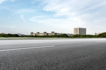 Fototapeta premium Road ground and urban architecture landscape