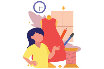 Fashion Designer Flat Design Illustration