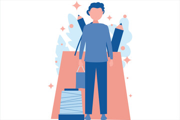 Fashion Designer Flat Design Illustration