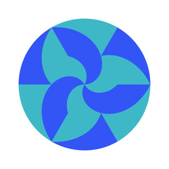 turquoise blue spin spiral illusion design pattern vector illustration