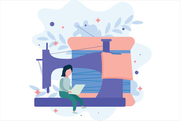 Fashion Designer Flat Design Illustration