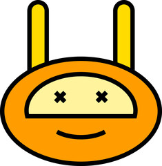 funny robot face avatar illustration