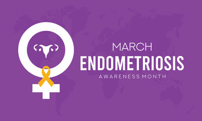Vector illustration on the theme of National Endometriosis awareness month of March. greeting card, poster with background. Vector illustration design.