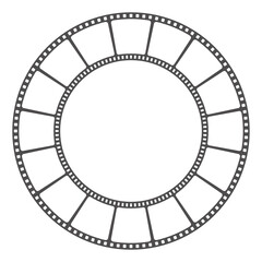 film reel round frame vector illustration