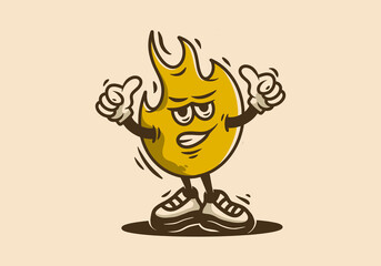 Mascot character illustration of a fire