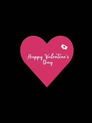 happy valentines day, simple background, flat design