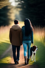 couple walking together in the street with hand holding, Valentine's Day