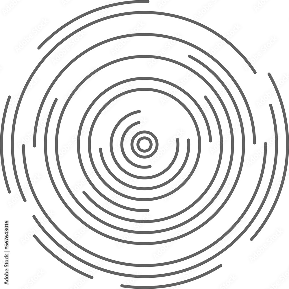 Poster circle concentric lines. rippled rings and round sound waves pattern. radial signal radar sign. abst