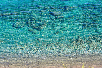Türkis/Azurblauer Strand in Kreta, Griechenland