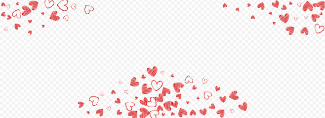 Pink Confetti Vector Panoramic Transparent