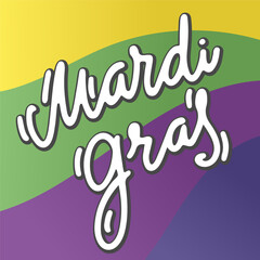 Mardi gras calligraphy. Fat tuesday carnival party