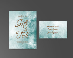 Wedding invitation with abstract watercolor background