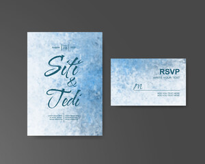 Wedding invitation with abstract watercolor background