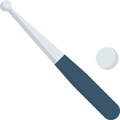 sports baseball bat and baseball ball