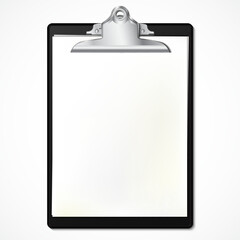 realistic black clipboard with clean office papers / vector illustration