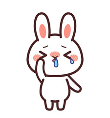 花粉症の兎のかわいいキャラクター　イラスト素材