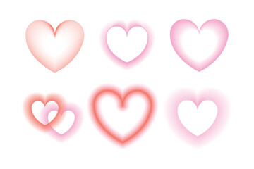 Vector set of design elements and illustrations in simple minimalist linear style - self care and love, prints and posters in y2k style